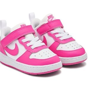 Nike Pink and White Low-Top Sneakers